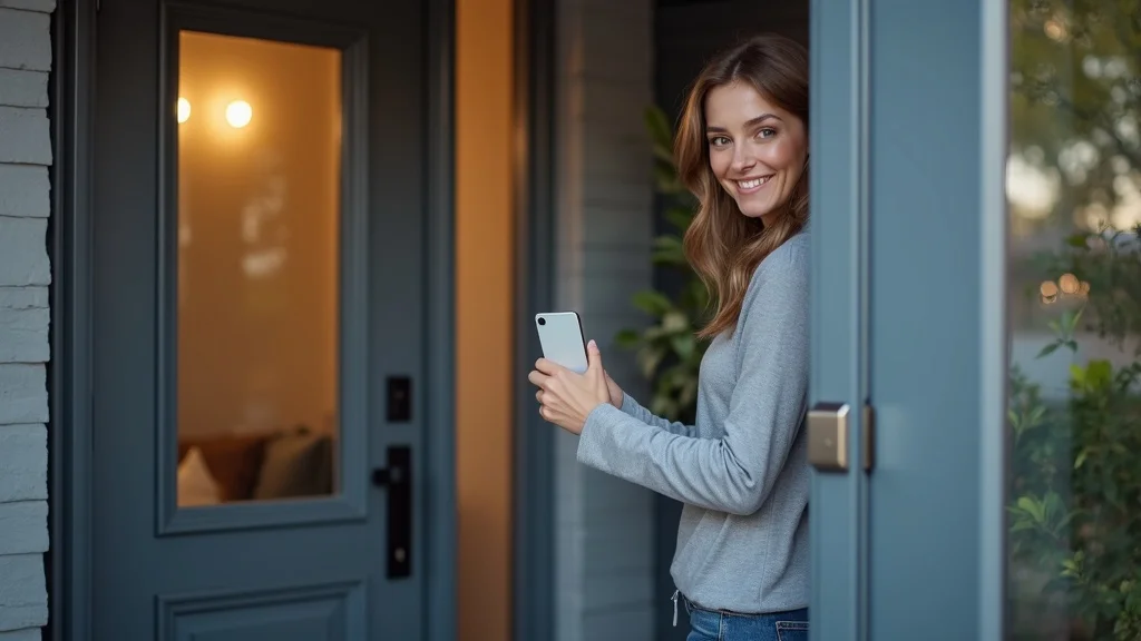 proofing your home – Stylish secure entryway with smart lock and modern security features